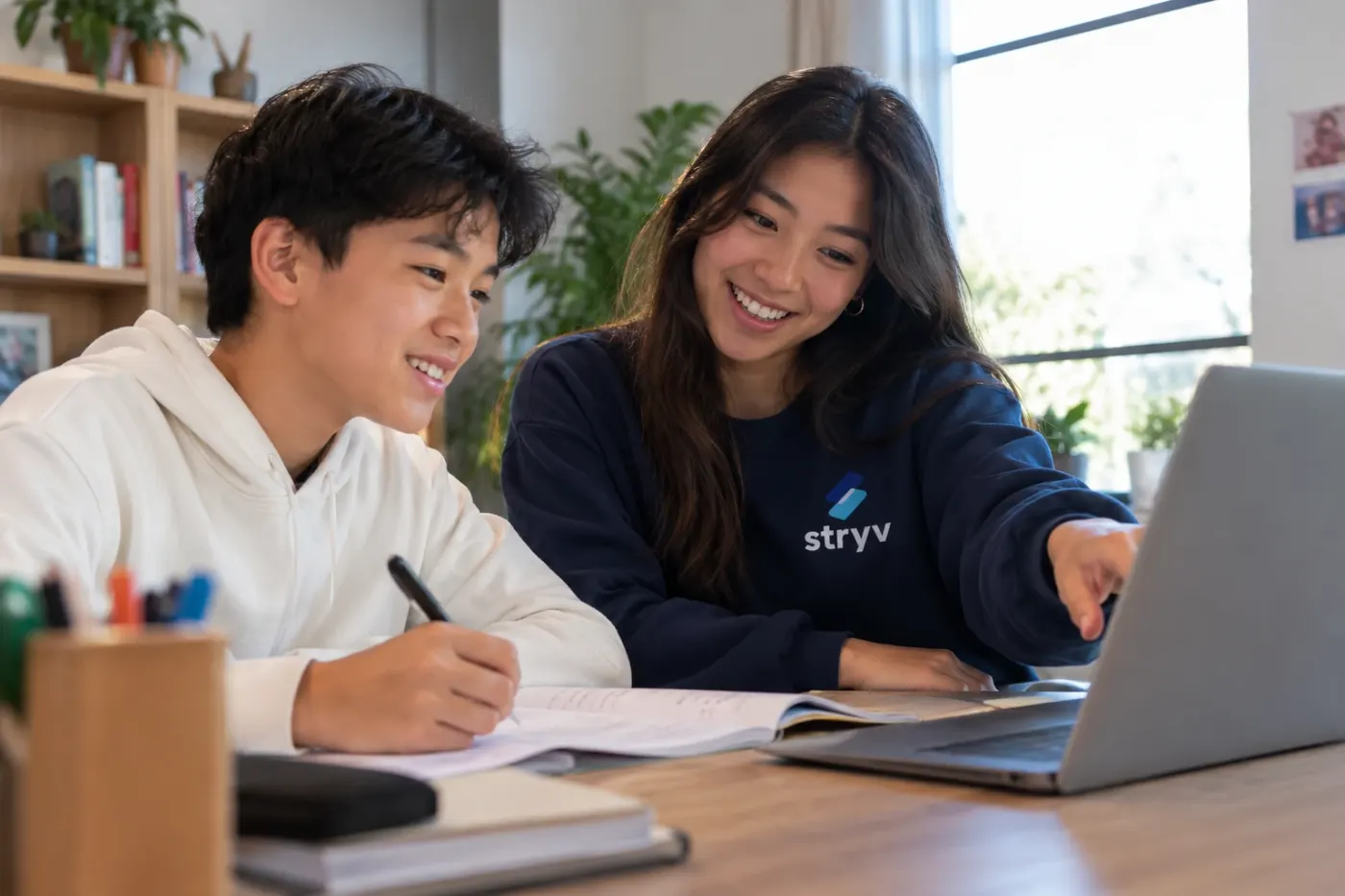 A Stryv tutor helping a student with their work